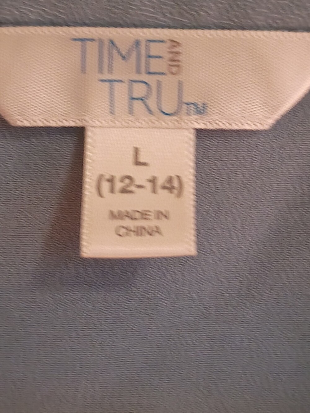 Time and Tru Light Blue Peplum Top Women’s Large Hi Low Blouse Short Sleeve - Picture 4 of 11